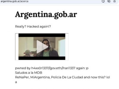 El Gobierno confirm� el hackeo de su sitio oficial y cuestionaron la falta de inversi�n en ciberseguridad