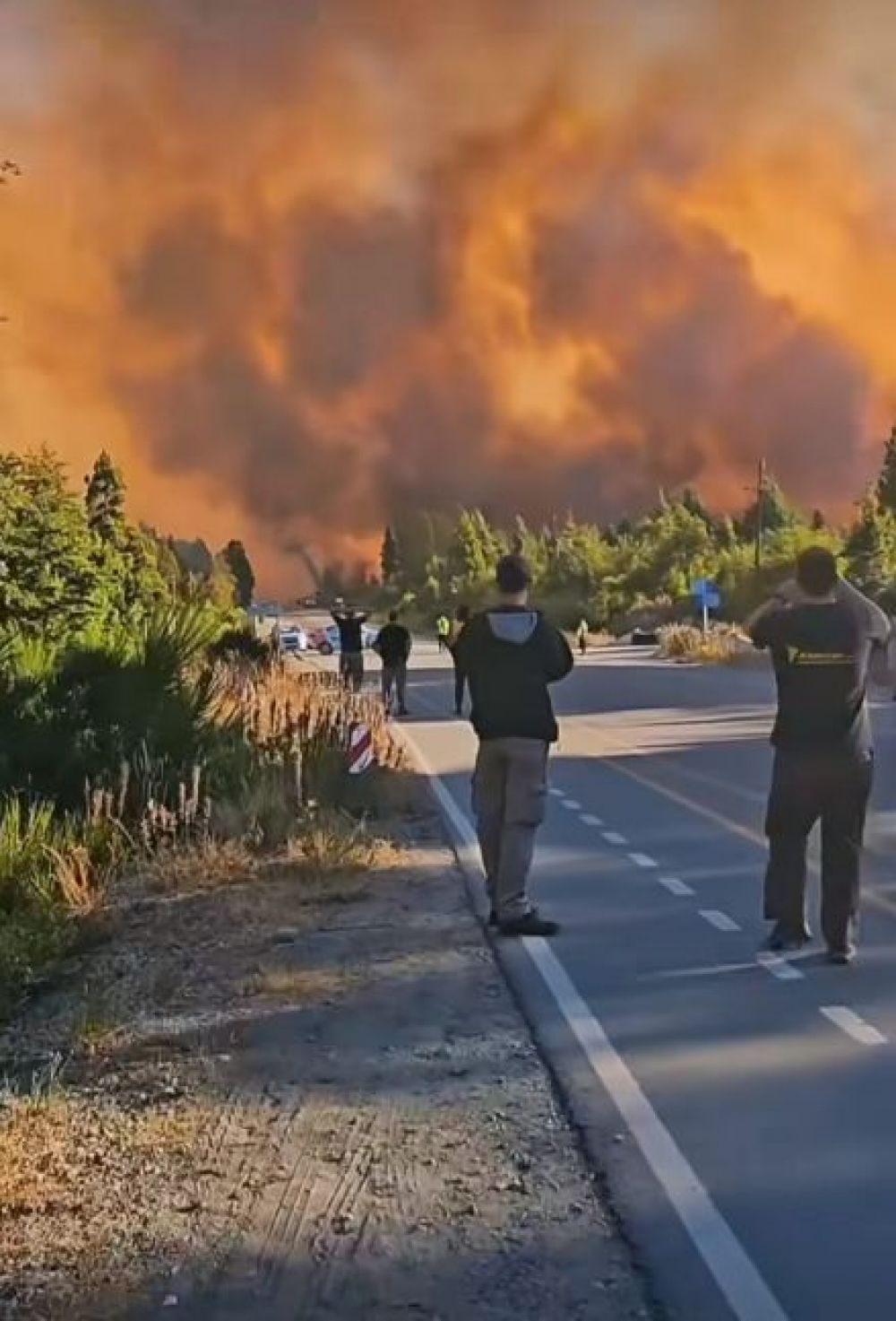 Feroz incendio en El Cajn del Azul preocupa por la cercana con una planta de gas