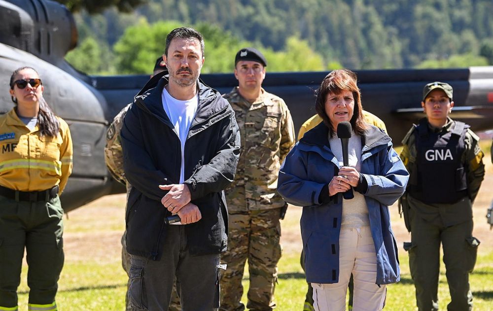 El cnico show meditico de Bullrich y Petri en El Bolsn: promesas que llegan tarde para apagar el fuego y amenazas a las comunidades mapuches