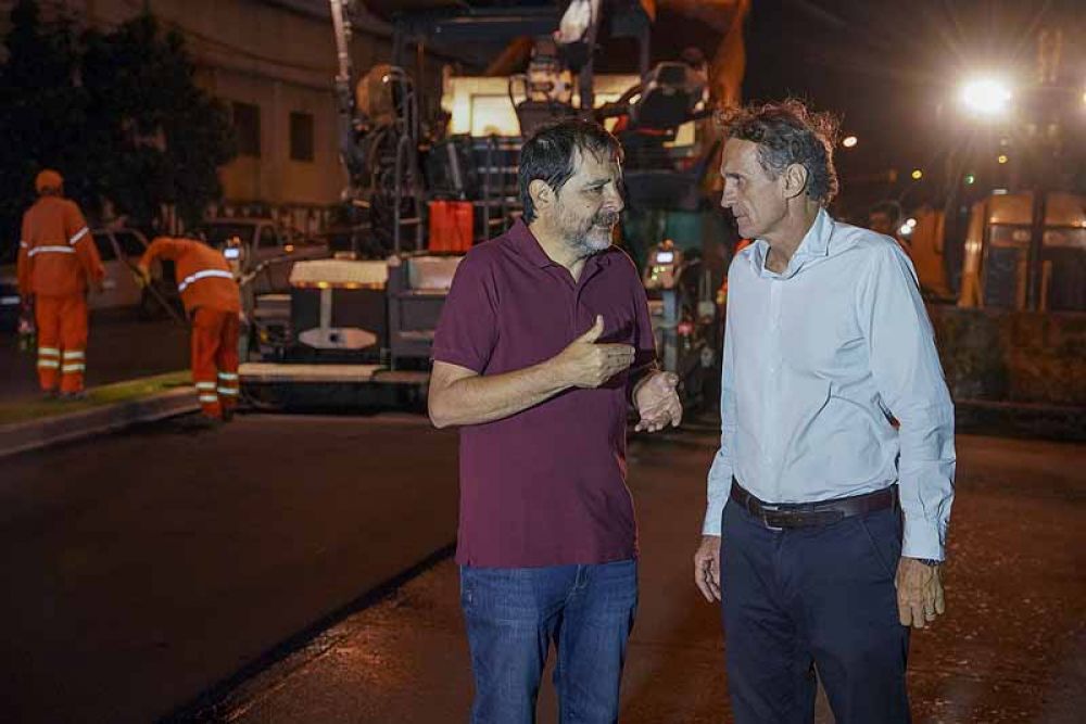 Fernando Moreira y Gabriel Katopodis recorrieron la puesta en valor de la avenida Presidente Pern