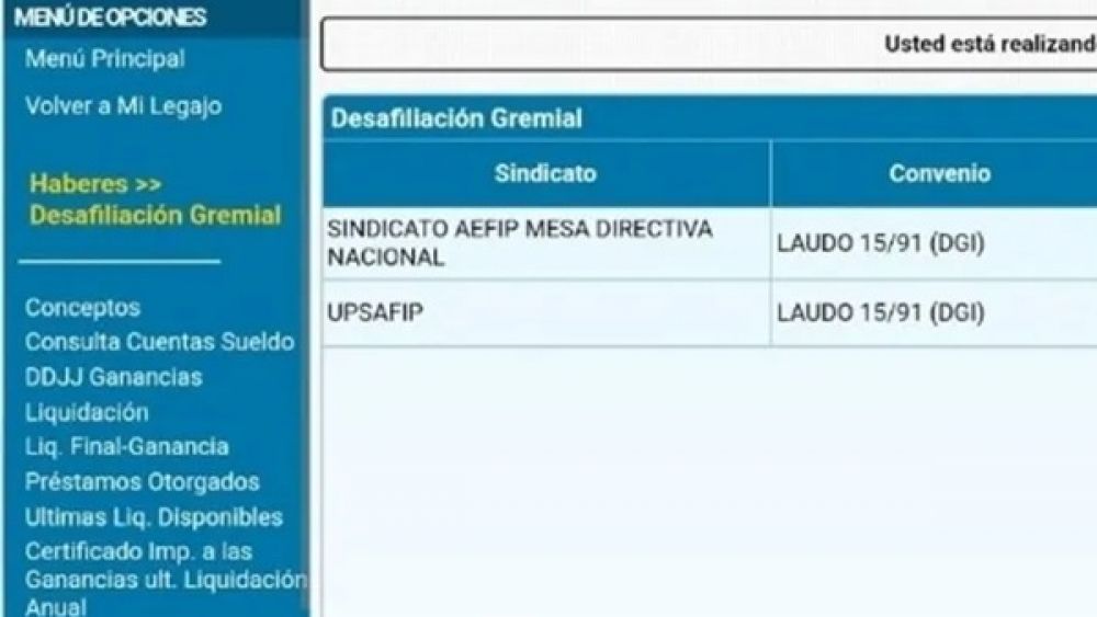 La justicia orden a Arca suspender el sistema de desafiliacin sindical