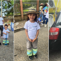 Hijos de operarios de Urbaser lucieron uniformes remanufacturados en desfile de Feria Ganadera