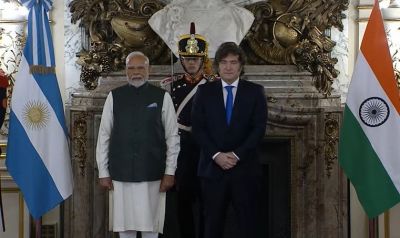 Milei recibi al Primer Ministro de la India, Narendra Modi, en Casa Rosada