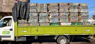 En Alcira Gigena vendieron para reciclaje casi 10 mil kilos de botellas plsticas