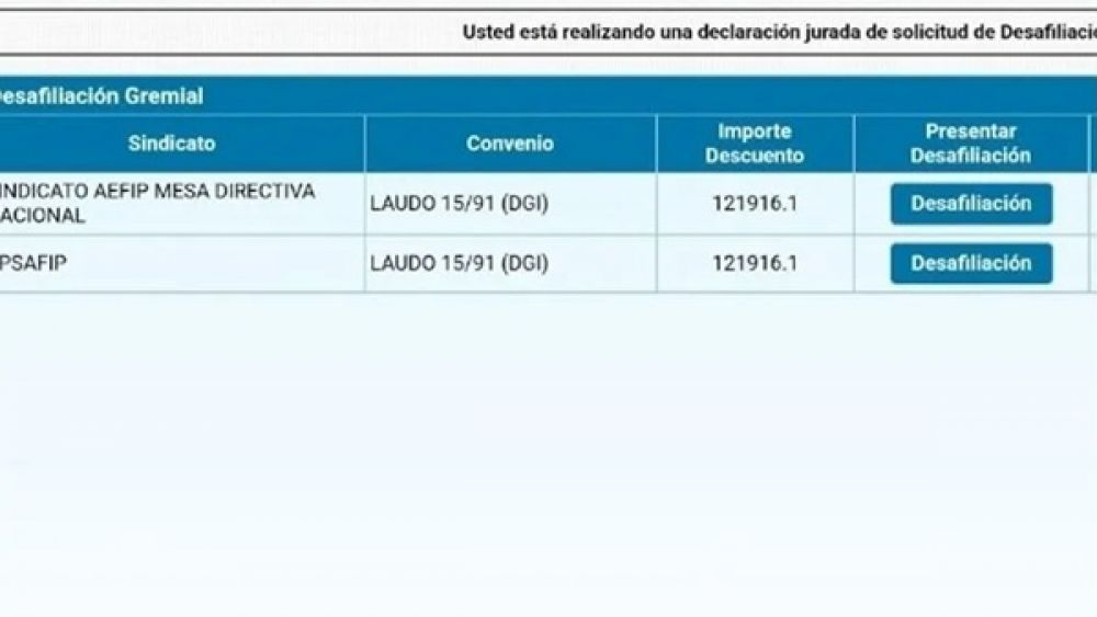 La Cmara del Trabajo confirm la suspensin del boton digital de desafialiacin de ARCA