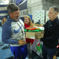 Fernando Gray y Magui Gray entregaron elementos deportivos en el Club Mayo de Luis Guilln
