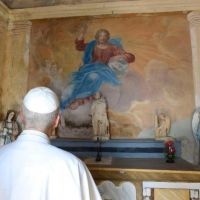 Len XIV visita el Santuario de la Madonna delle Grazie en Mentorella