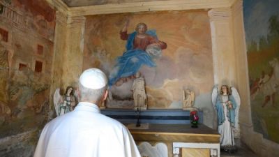 Len XIV visita el Santuario de la Madonna delle Grazie en Mentorella