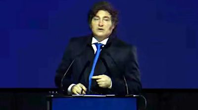 Javier Milei habla ante el crculo rojo en una semana clave para la campaa electoral y los mercados