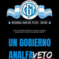 La CGT Regional Mar del Plata  Batn homenaje a los maestros en su da y calific al de Milei como un gobierno analfa-veto