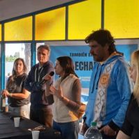 Silvia Saravia recibi a Gabriel Katopodis en Vicente Lpez donde celebraron la victoria electoral en PBA