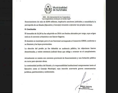 Complejo Girsu: Para Pinotti, la ubicacin es tema debatido y resuelto