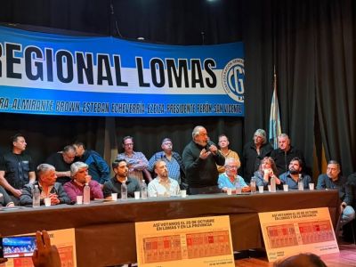 En Lomas de Zamora y con un guio a Kicillof, la CGT llam a reventar las urnas con votos el 26 de octubre