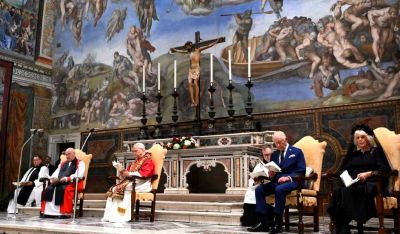Oración de Carlos III con el Papa: