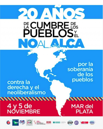 Con referentes de las tres centrales y dirigentes internacionales, Mar del Plata homenajear el No al ALCA en su 20 aniversario