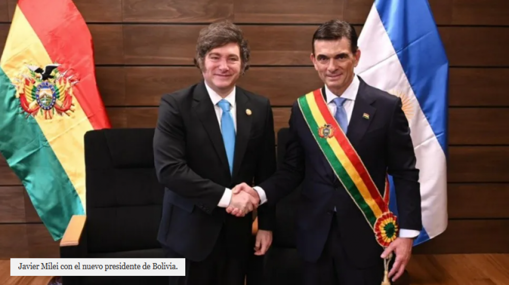 Javier Milei en Bolivia: un encuentro con el presidente electo Rodrigo Paz Pereira
