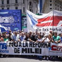 Las CTA marcharon junto a la CGT en una jornada nacional de protesta contra la reforma laboral en medio de la rosca legislativa