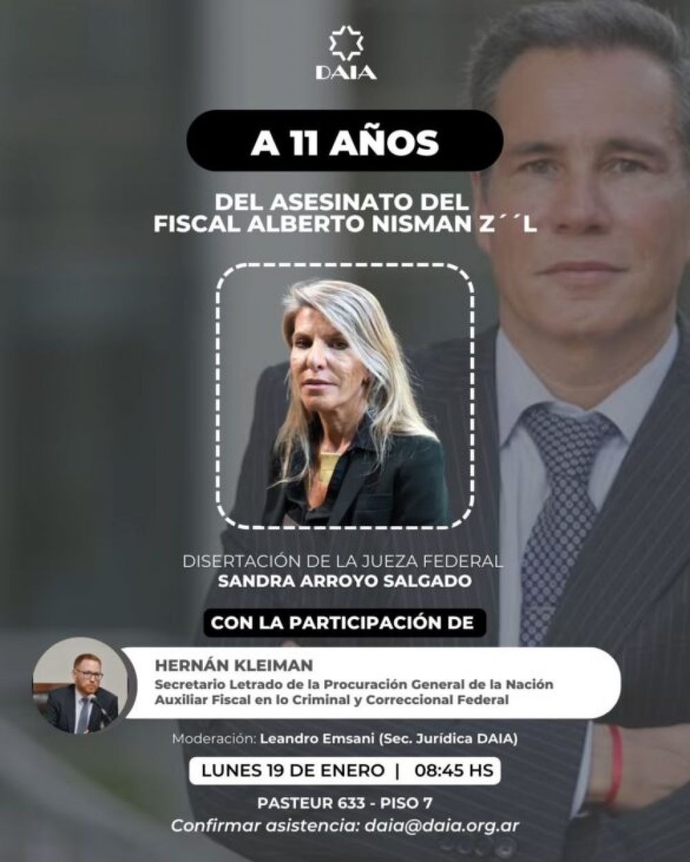 DAIA | A once a�os del asesinato del fiscal Alberto Nisman, disertaci�n de la jueza federal Sandra Arroyo Salgado