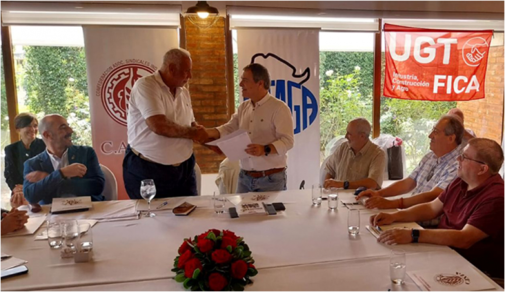 UGT FICA firma un acuerdo de colaboraci�n con los sindicatos de industrias alimenticias de Argentina