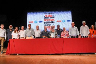 La Plata reuni� al sindicalismo internacional en una jornada hist�rica por los 50 a�os del golpe