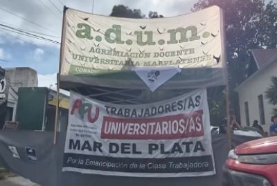 Comenz� la Carpa por la Universidad y la Soberan�a organizada por ADUM y APU: �Necesitamos ecuperar nuestros salarios a Diciembre del 2023�