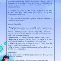 Cuidando la salud de los empleados municipales: Contin�an el calendario de vacunaci�n en Servicios P�blicos y GIRSU