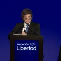 Milei defendi� su gesti�n en la cena la Fundaci�n Libertad: 