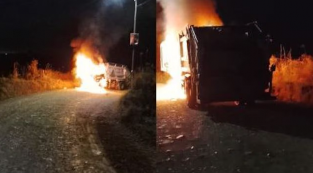 Suspenden recolecci�n de basuras en Popay�n tras quema de otro veh�culo de Urbaser