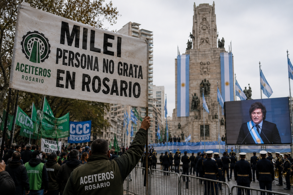 Milei confirm� que va a Rosario para el acto del D�a de la Bandera y desde la CGT local adelantan que habr� un �masivo repudio� a su presencia