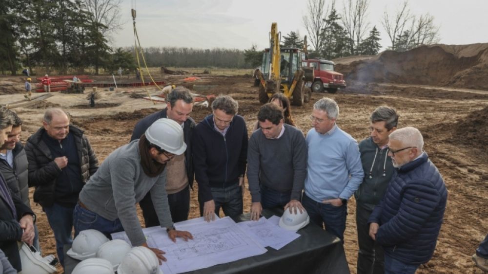 En San Antonio de Areco, Katopodis recorri� las obras de la Planta de L�quidos Cloacales