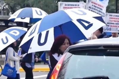 �Toc� bocina y aposta a la educaci�n�: UDA comenz� su plan de lucha que continuar� por todo agosto en defensa de los derechos de los docentes y la educaci�n