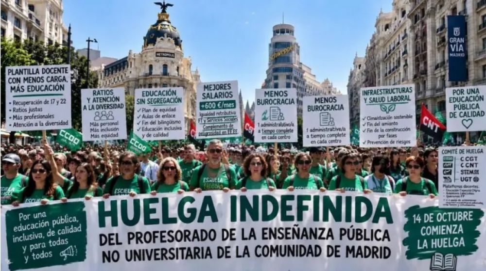 Espa�a: docentes de Madrid convocaron una huelga indefinida desde el 14 de octubre por salarios y condiciones laborales