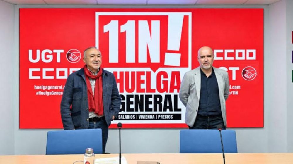 Espa�a: CCOO y UGT preparan una huelga para el 11 de noviembre y reclaman mejoras salariales y laborales