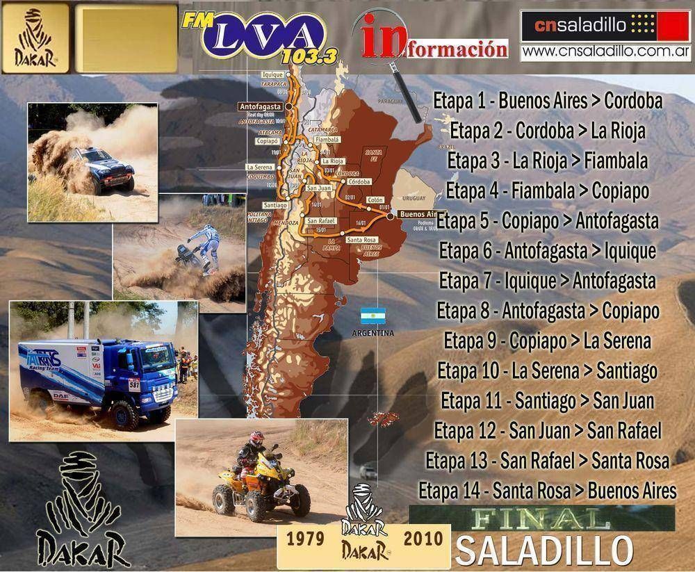 Saladillo ser� sede de la etapa final del Rally Dakar edici�n 2010