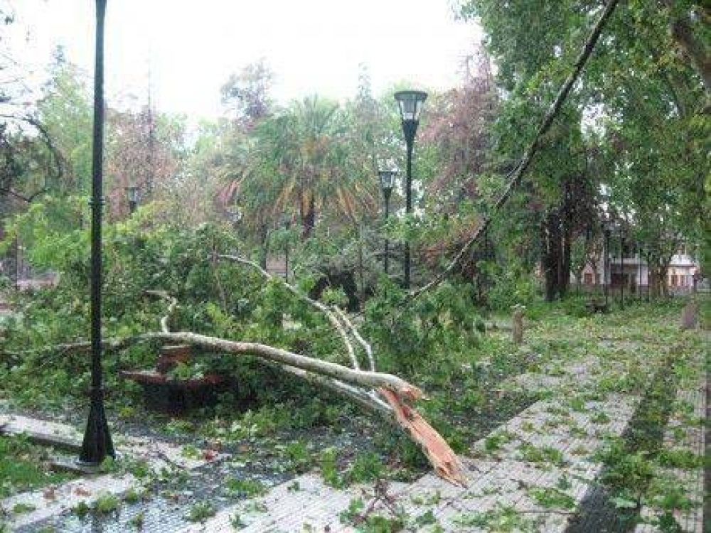 Fuerte tormenta de agua, viento y granizo en San Rafael