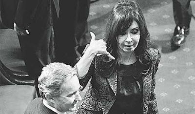 Cristina "supercontenta" en Santiago