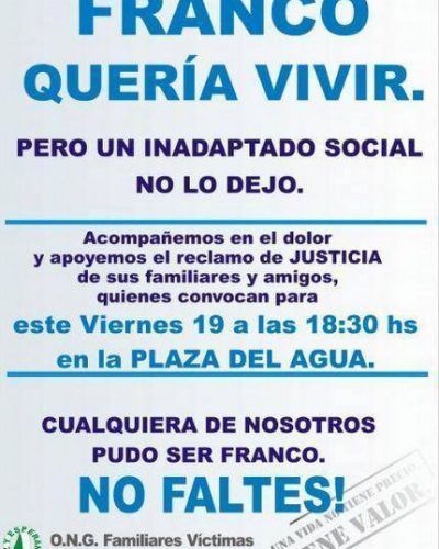 Este viernes Mar del Plata marcha pidiendo Justicia por Franco Castro L�pez