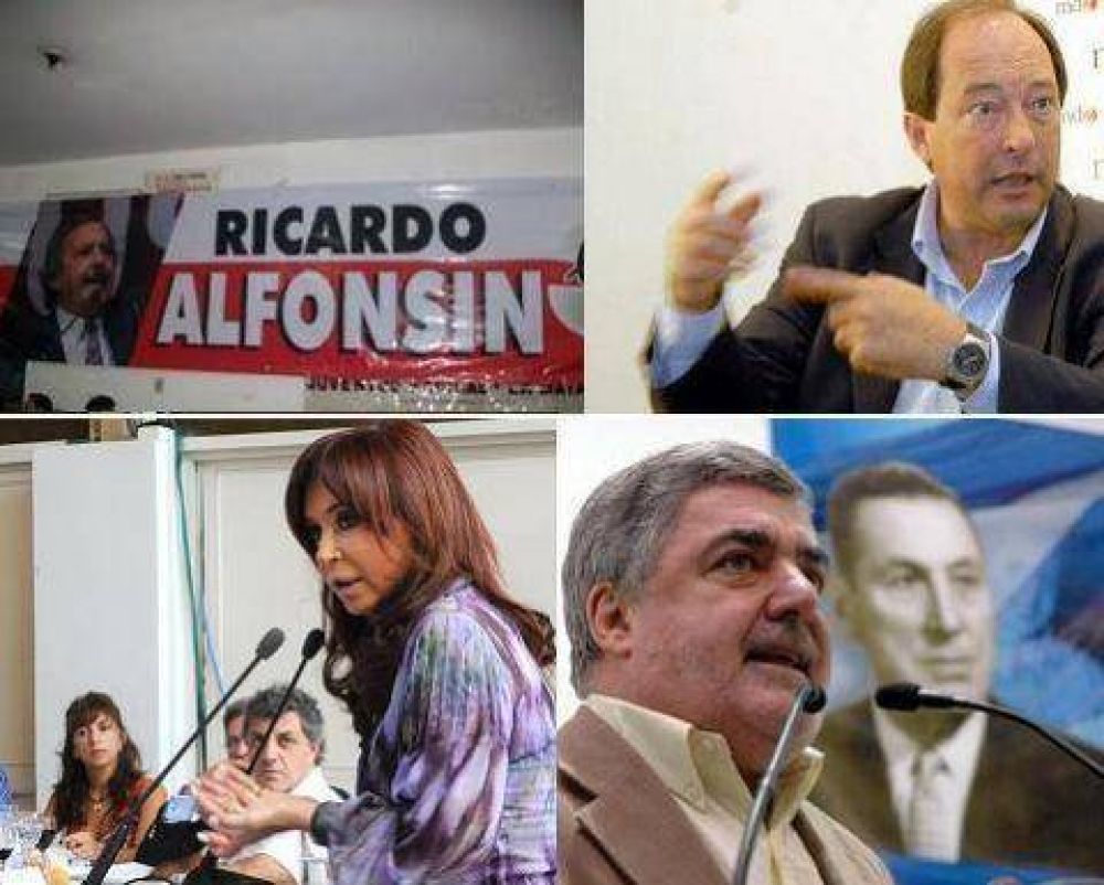 Ricardo Alfons�n y Ernesto Sanz por la UCR, Felipe Sol� por PA�S, Duhalde, Das Neves y CFK por el PJ