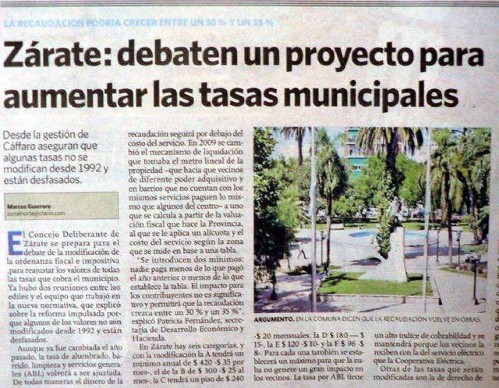 Este jueves podr�an volver a aumentar tasas municipales un 35%