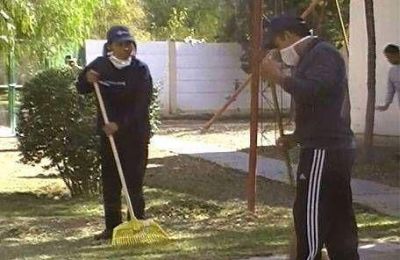 El Gobierno us� a 60 futuros polic�as para pintar y arreglar el jard�n del psiqui�trico El Sauce