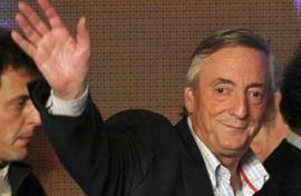N�stor Kirchner en Chacabuco el 12 de mayo