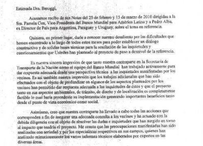 Una carta del Banco Mundial anuncia que desisten de financiar los puentes