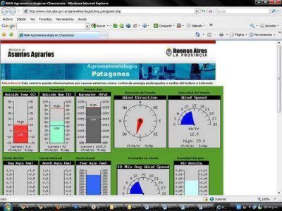 Ya se puede observar por Internet la informaci�n de la estaci�n agrometeorol�gica de Patagones