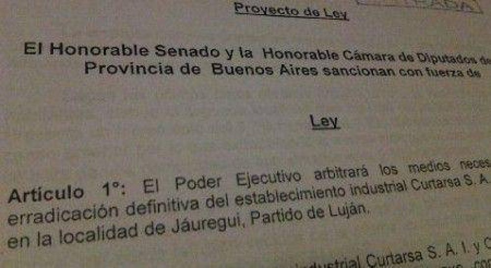 Se present� proyecto para la relocalizaci�n definitiva de Curtarsa de J�uregui