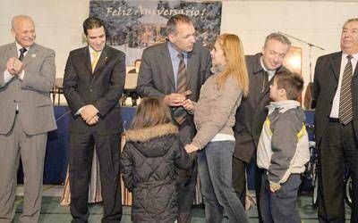 Sarmiento celebr� con una planta que elabora hormig�n