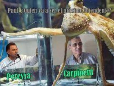 Florencio Varela: Ex Intendente Carpinetti hace campa�a con el pulpo Paul