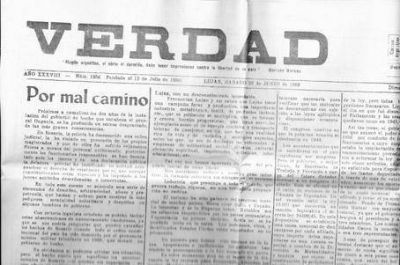 PUBLICACI�N SOCIALISTA DIRIGIDA POR FRANCISCO PASINI Hace 80 a�os aparec�a el peri�dico �Verdad�