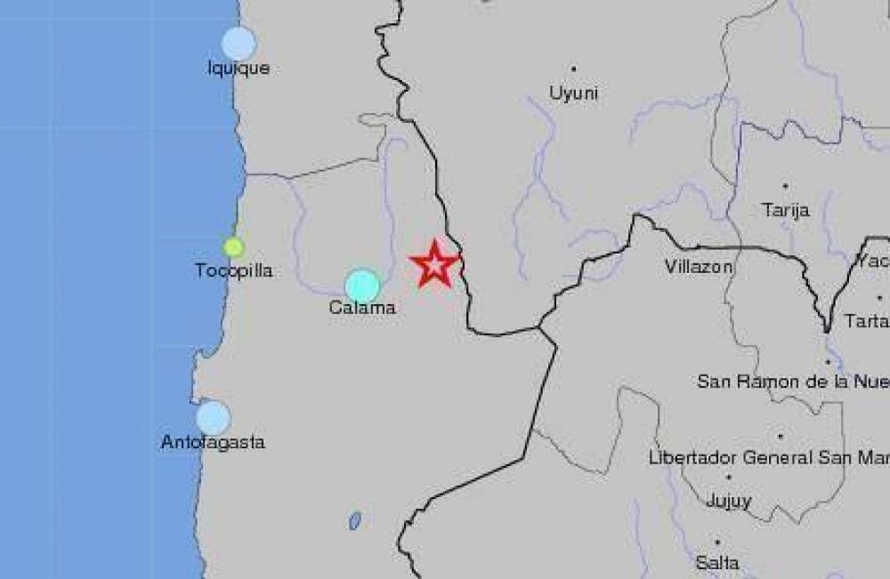 Un sismo de 6,2 grados Richter sacudi� la regi�n de Antofagasta en Chile