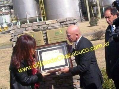La Presidenta visit� la planta Productos de Ma�z S.A. De Chacabuco