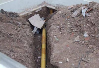 Luego de la inspecci�n, se har� la conexi�n  Finalizan los trabajos del tendido de gas en la Escuela Laboral
